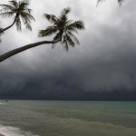 Hurricane is approaching at the beach